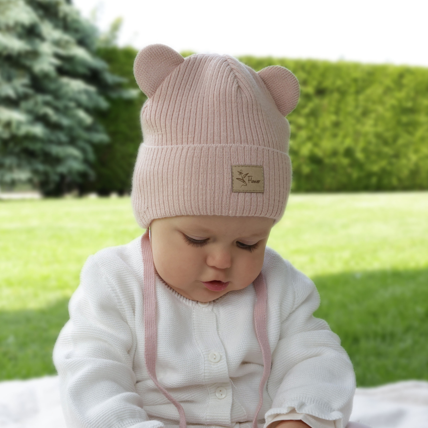 Herbst und Frühlingsmütze für Mädchen, beige, gebunden, Djona