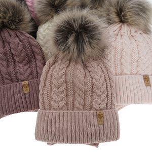 Winterset Mädchen: Mütze und Schlauchschal mit Bommel Rosa Yoshi