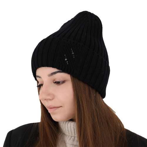 Wintermütze Damen 100% extrafeine Merinowolle Braun Ariga