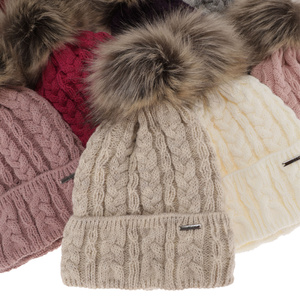 Wintermütze Damen mit Bommel Rosa Omega