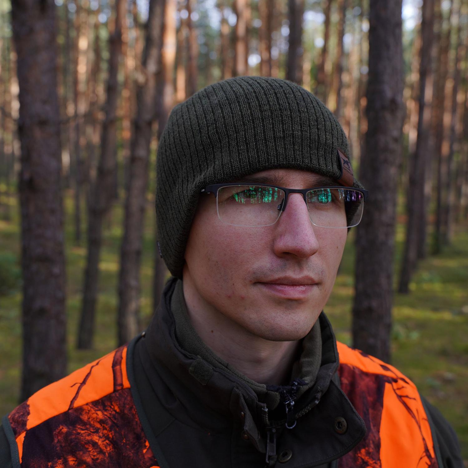 Wintermütze Herren aus Merinowolle in Orange Bird