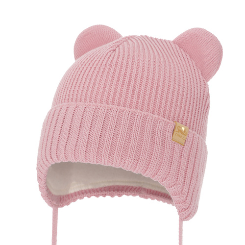 Wintermütze für Mädchen mit Merinowolle Rosa Shira