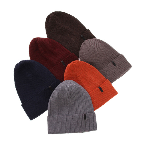 Wintermütze Herren 100% extrafeine Merinowolle Navy Blau Thorin