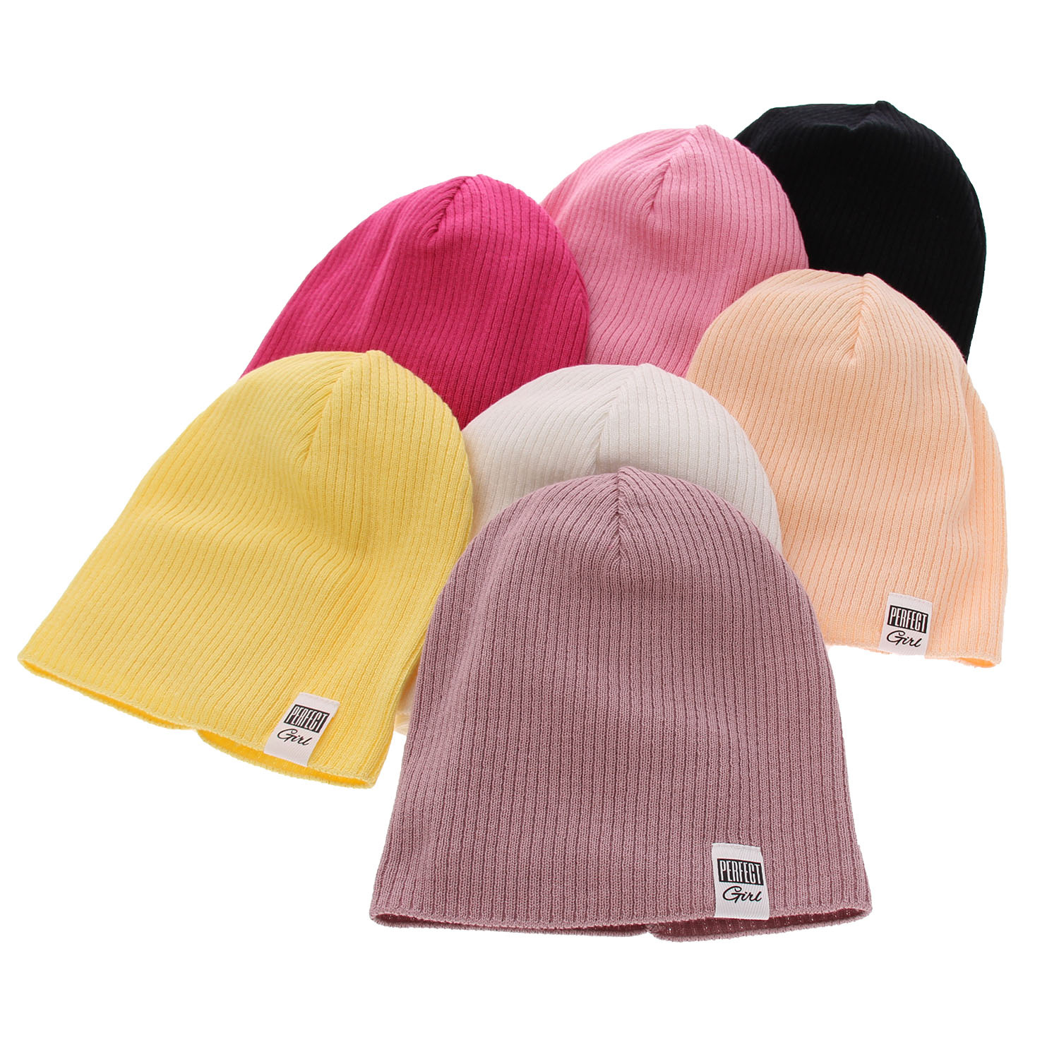 Herbst und Frühlingsset Mädchen: Mütze und Schlauchschal, mit Baumwolle, Rosa Farinka