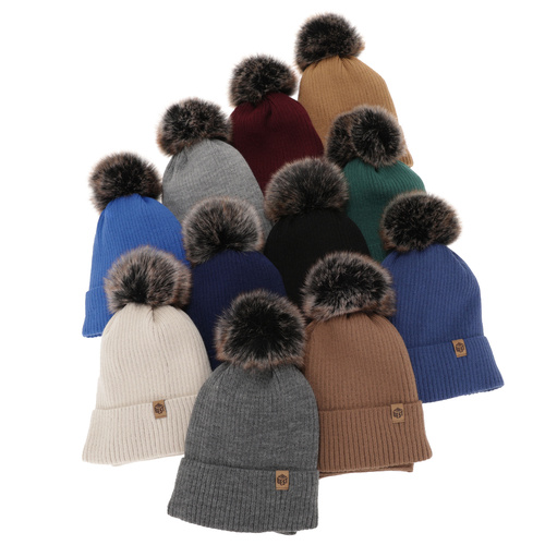 Winterset für Jungen: Mütze und Schlauchsch mit Bommel in Beige Wizar