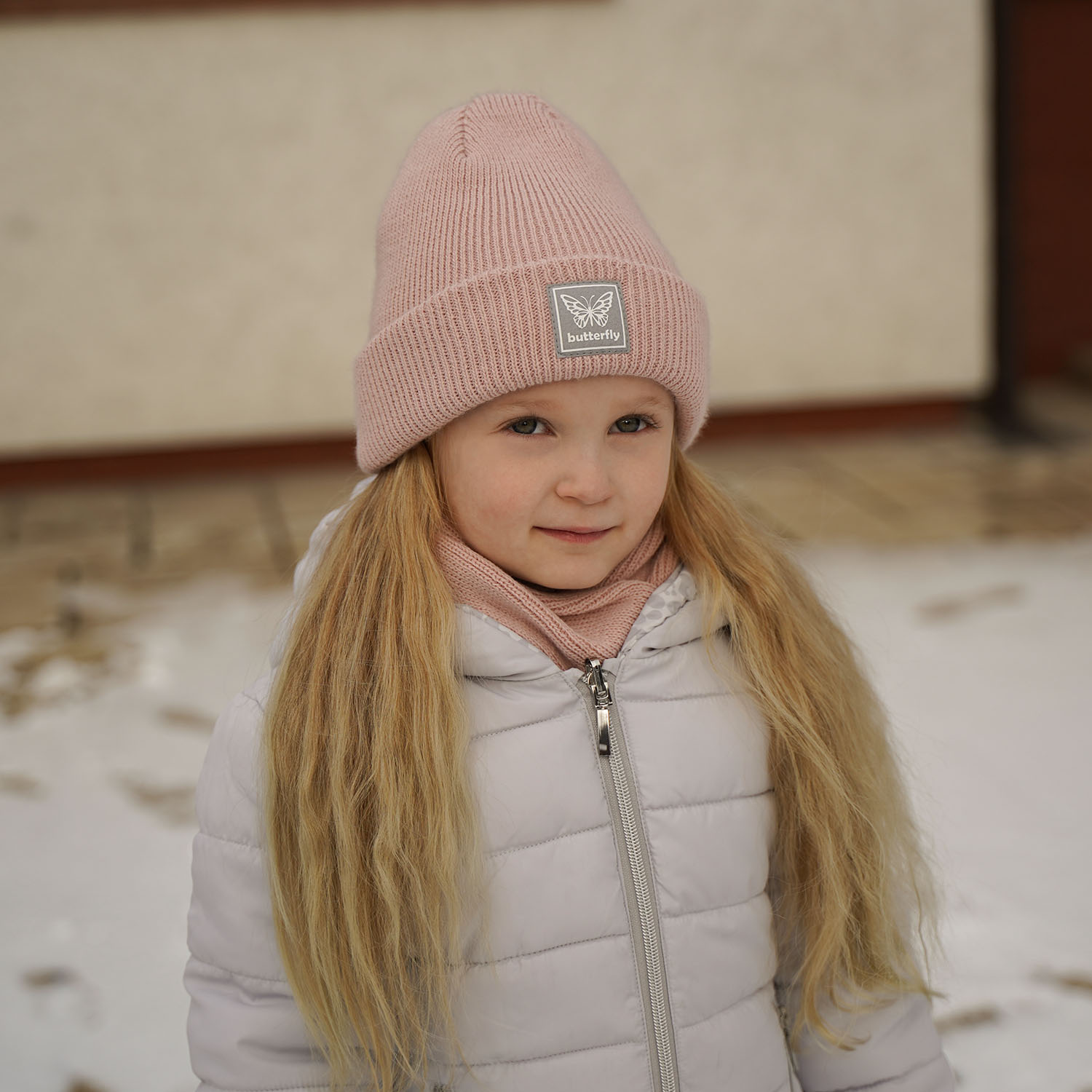 Winterset Mädchen: Mütze und Schlauchschal Braun Florka