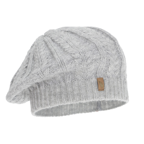 Beret Damen Winter, grau, mit Merinowolle, Senja