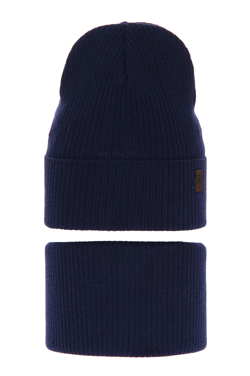 Herbst und Frühlingsset Jungen: Mütze und Schlauchschal, mit Baumwolle, Navy Blau Dragon