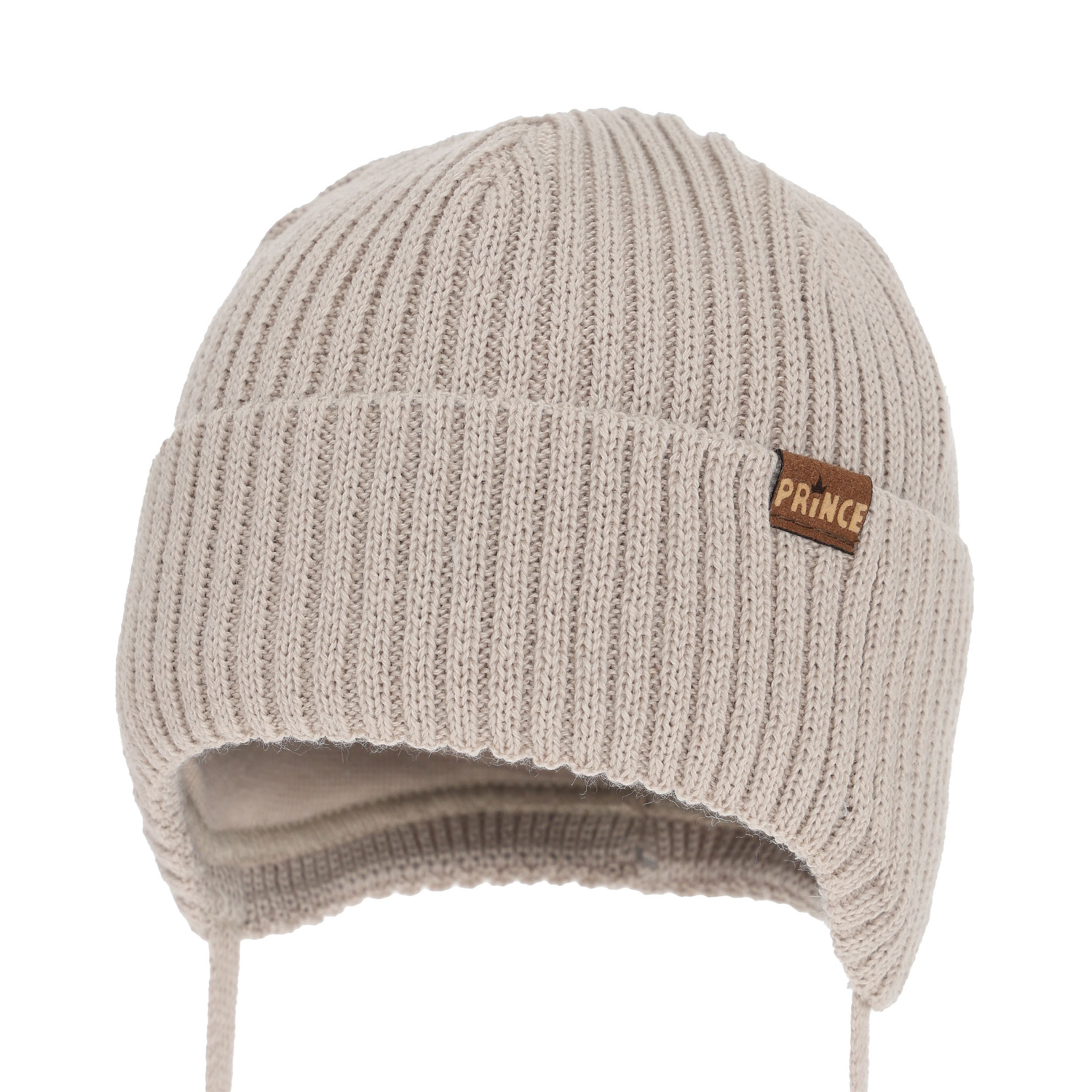 Wintermütze Jungen, mit Merinowolle, beige, Puser