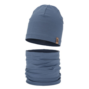 Herbst und Frühlingsset Jungen: Mütze und Schlauchschal Blau Griffin