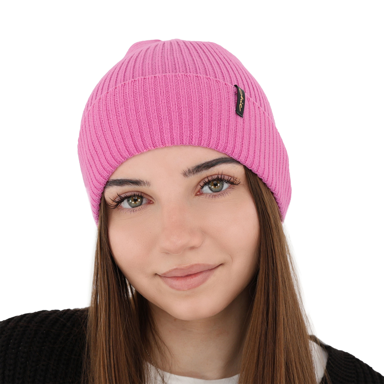 Wintermütze Damen 100% extrafeine Merinowolle Rosa Megan