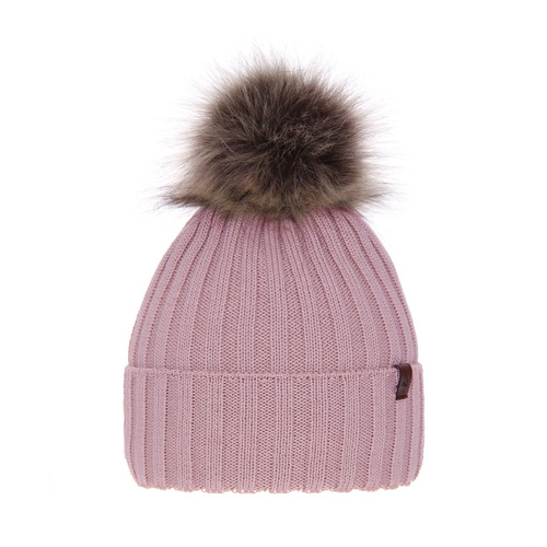 Wintermütze Damen aus Merinowolle in Rosa Texa