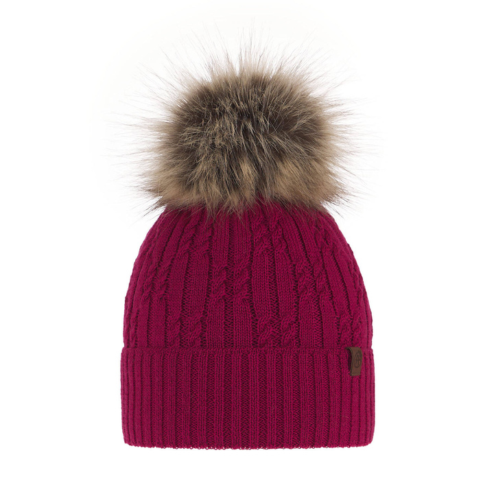 Wintermütze Damen aus Merinowolle in Rosa Larida