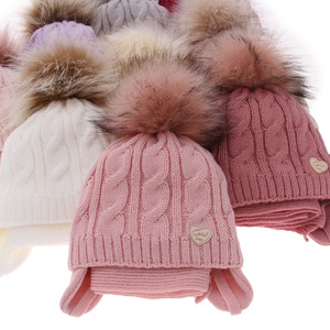 Winterset Mädchen: Mütze und Schal mit Bommel Rosa Morena