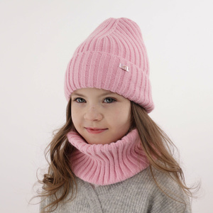 Winterset Mädchen: Mütze und Schlauchschal Rosa Valentine