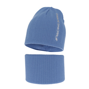 Herbst und Frühlingsset Jungen: Mütze und Schlauchschal Blau Kolorado