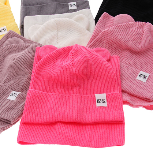 Herbst und Frühlingsset Mädchen: Mütze und Schlauchschal, mit Baumwolle, Gelb Kajra