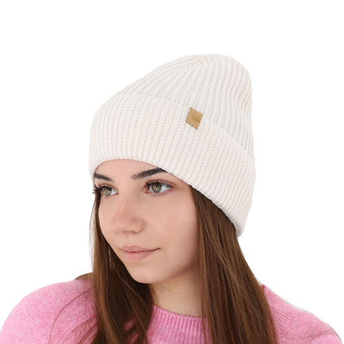 Wintermütze Damen 100% extrafeine Merinowolle Braun Isla