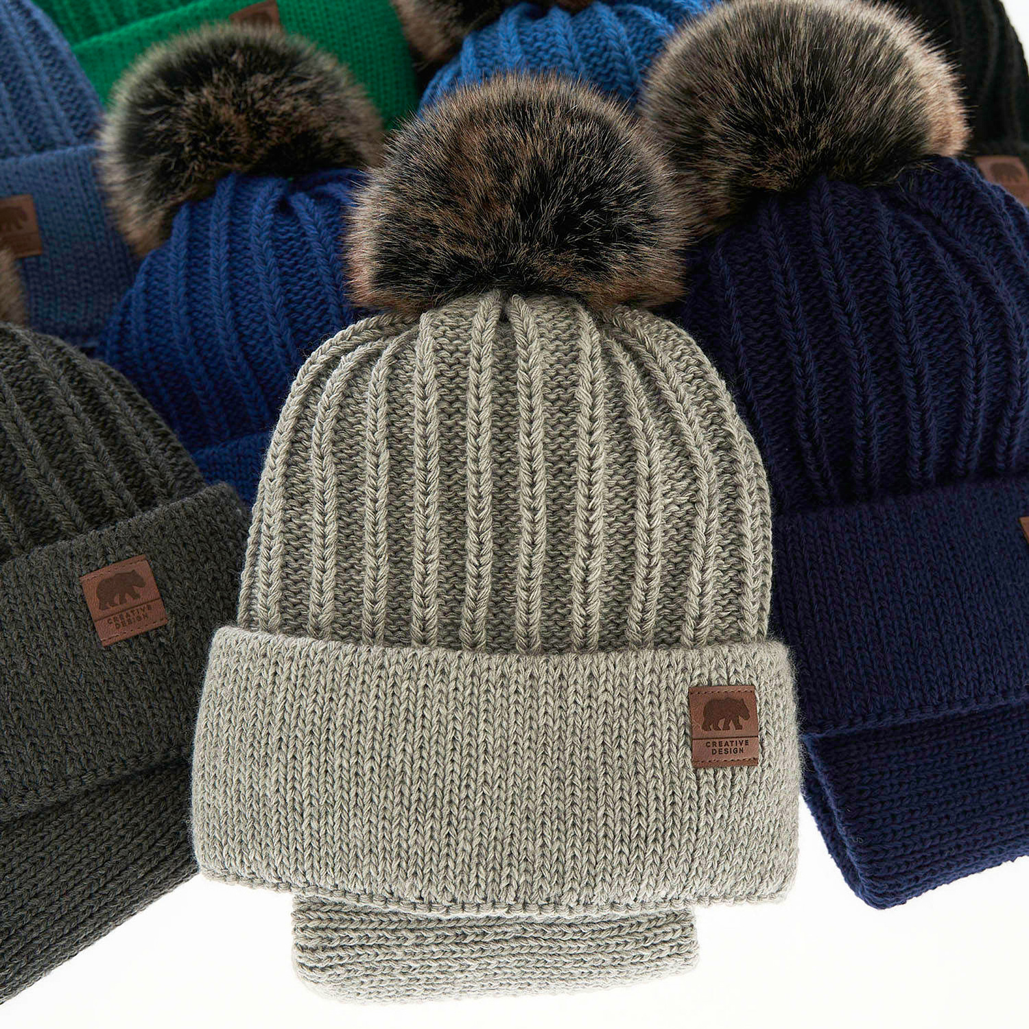 Winterset Jungen: Mütze und Schlauchschal mit Bommel Camel Havier