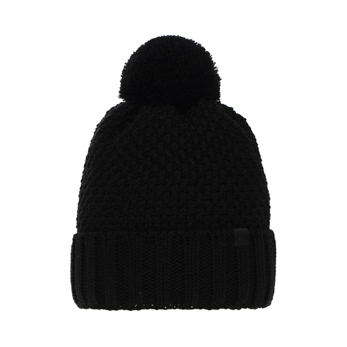 Wintermütze Jungen mit Bommel Schwarz Polins 