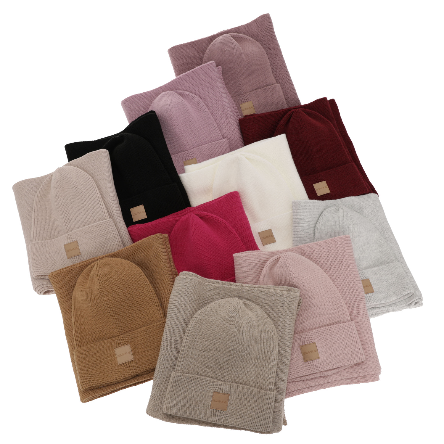 Damen-Set Frühling - Winter: Mütze und Schal Rosa Nathalie