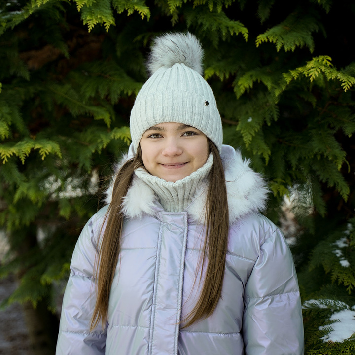 Winterset Mädchen: Mütze und Schlauchschal mit Bommel Rosa Wilma
