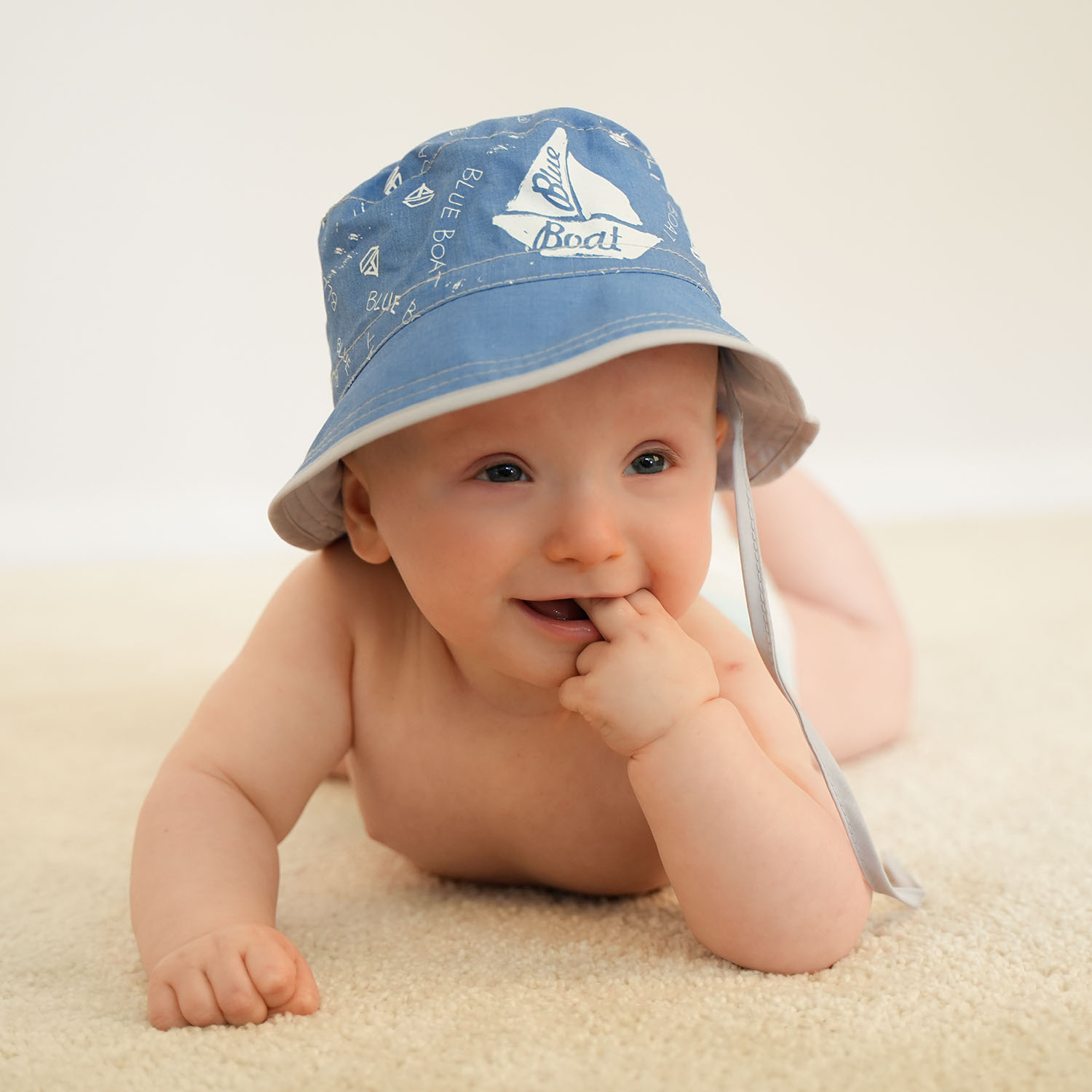 Gestrickter Sommerhut für Jungen Grau Boat