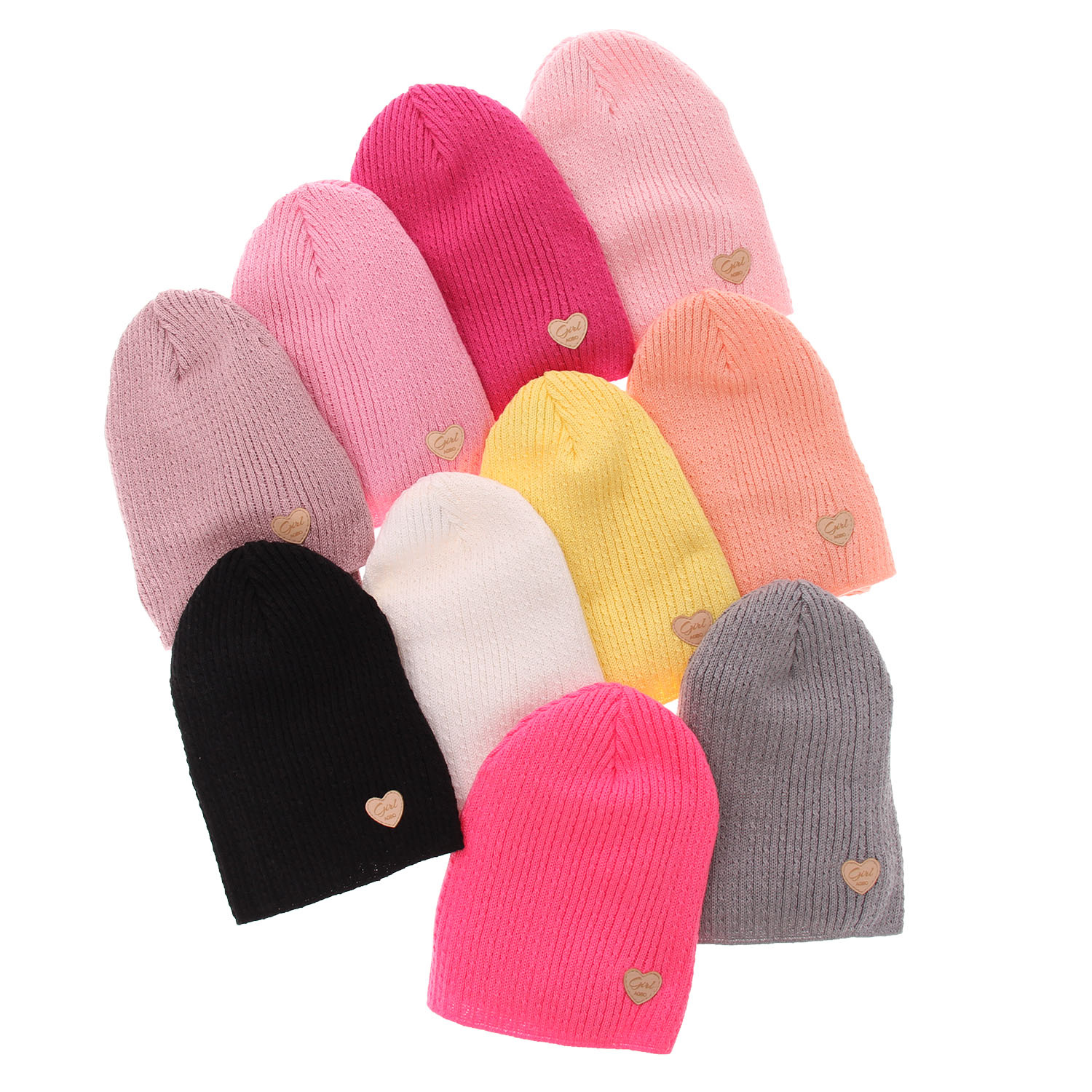 Herbst und Frühlingsset Mädchen: Mütze und Schlauchschal, mit Baumwolle, Schwarz Wega