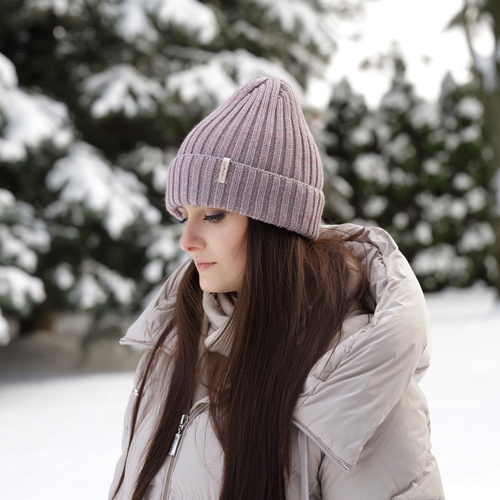 Wintermütze Damen aus Merinowolle in Rosa Missi