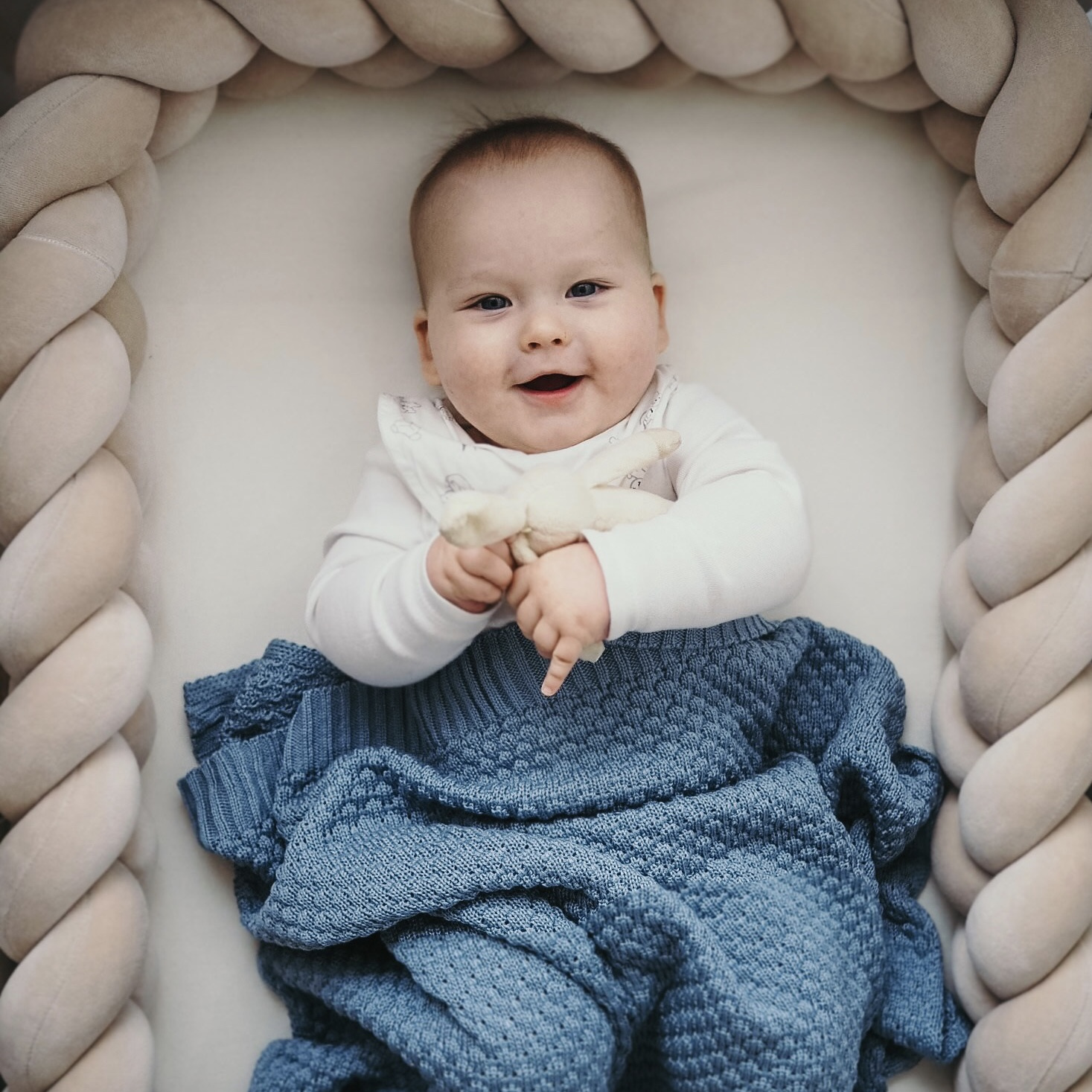 Baby und Kinder Decke aus 100% Bambus-Fasern Cremefarben Royal