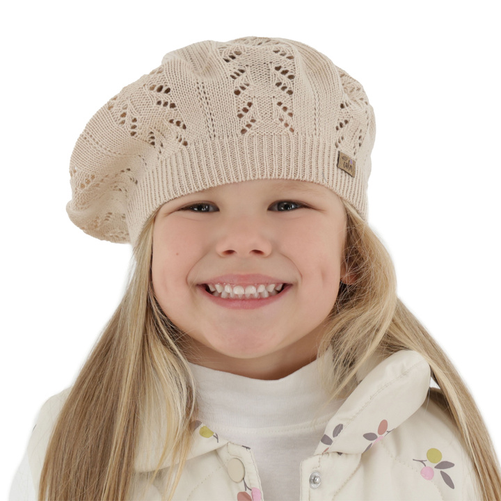 Beret für Mädchen, Herbst und Frühling, beige, Kevira