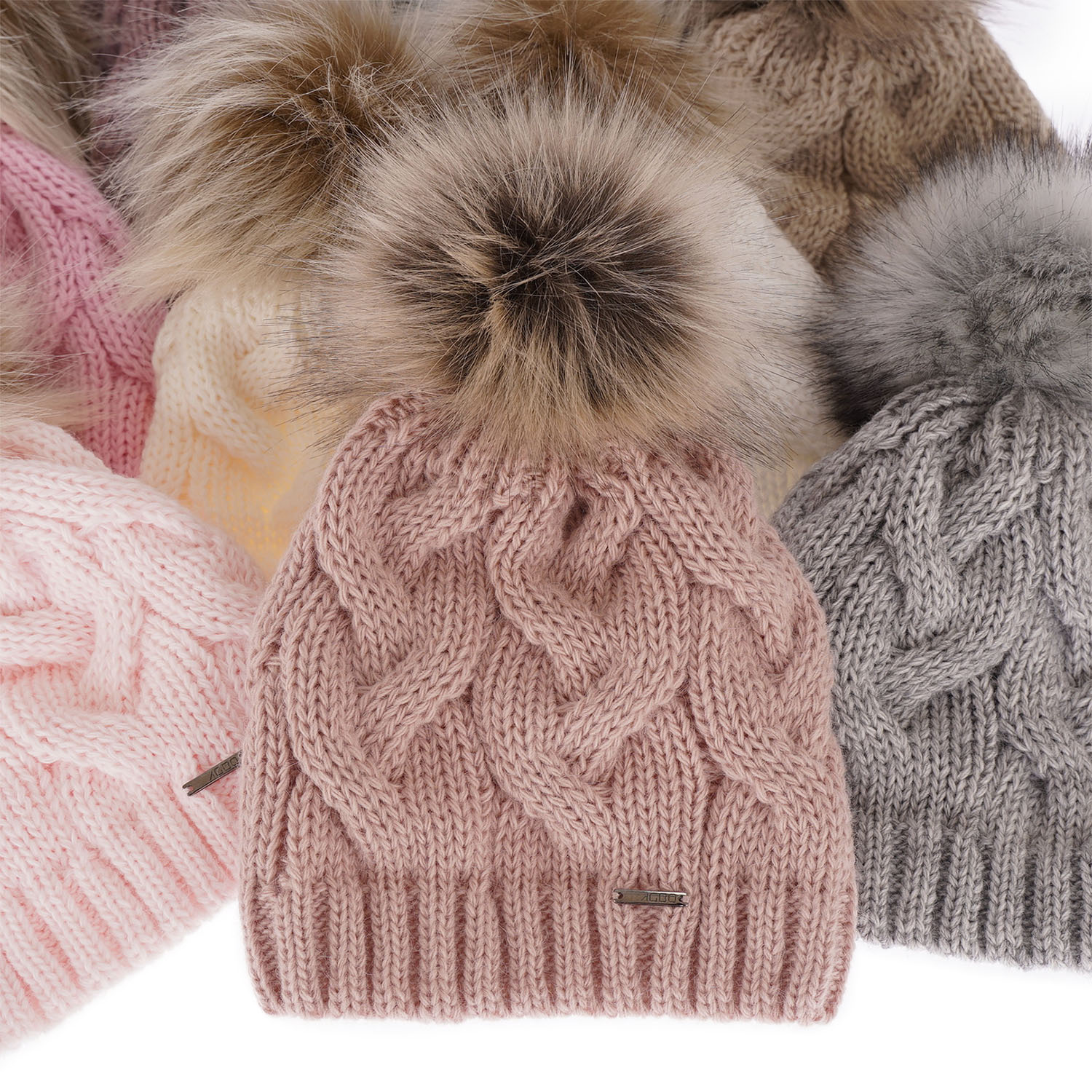 Wintermütze Damen mit Bommel Rosa Terri