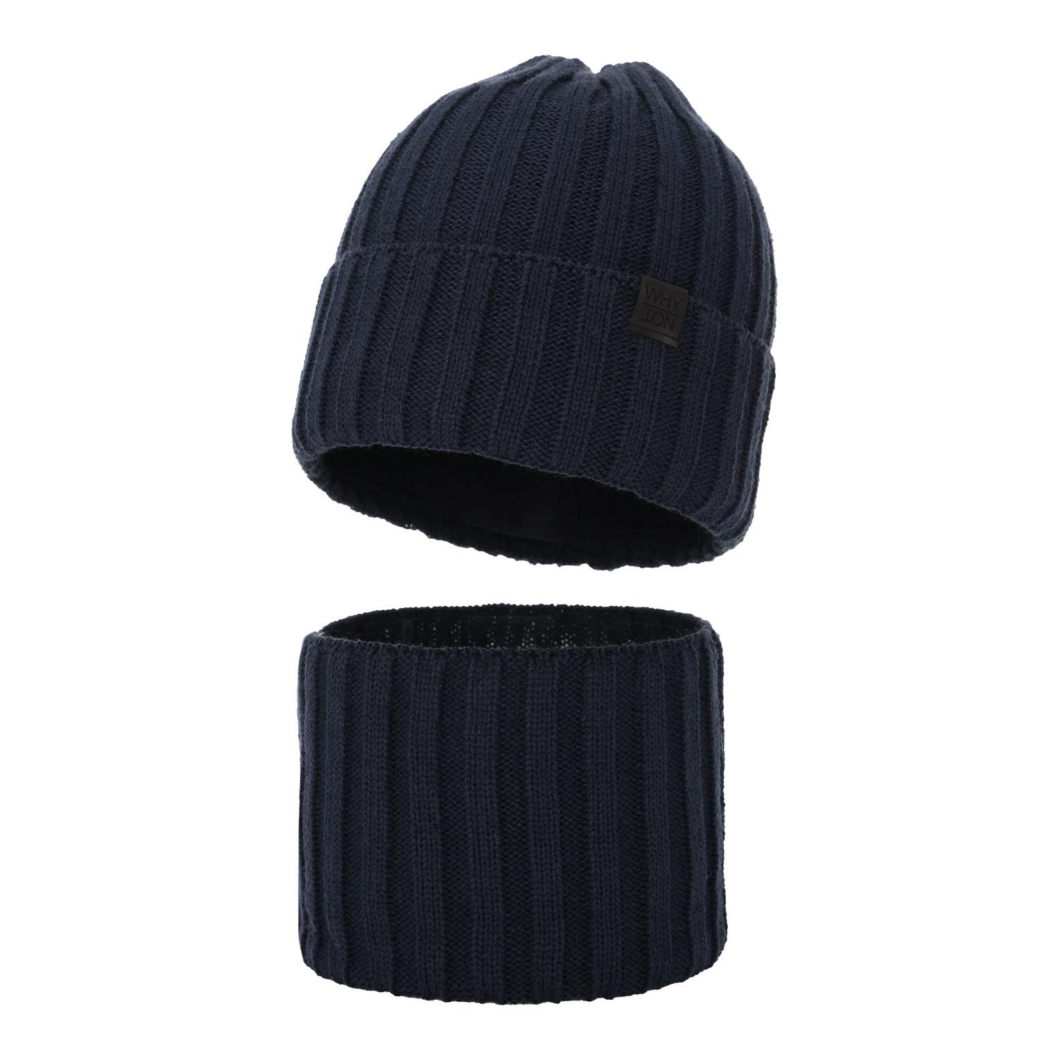 Winterset für Jungen: Mütze und Schlauchschal in Navy Blau Baster
