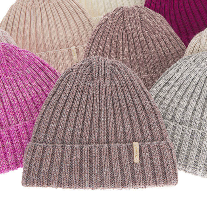 Wintermütze Damen aus Merinowolle in Rosa Missi
