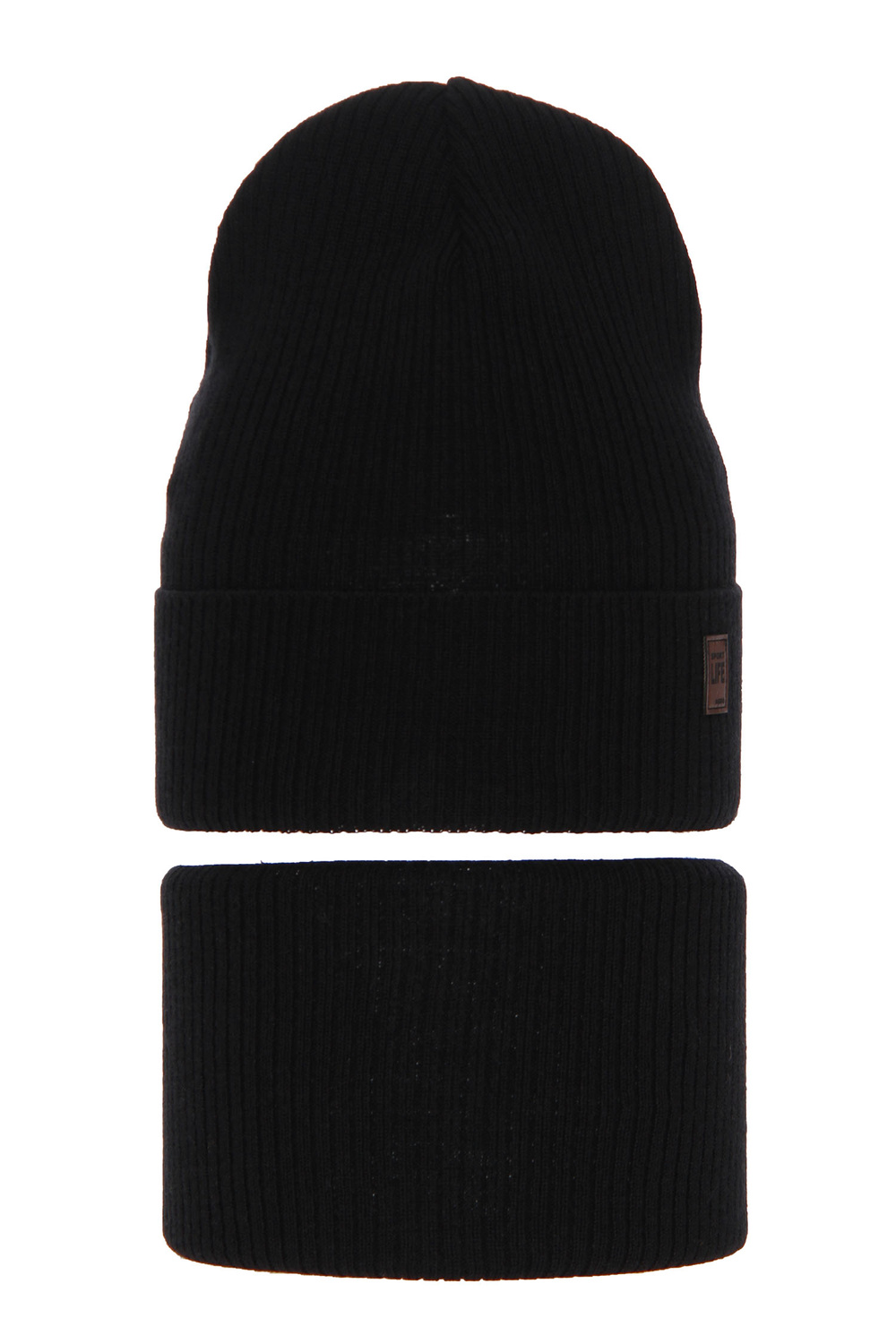 Herbst und Frühlingsset Jungen: Mütze und Schlauchschal, mit Baumwolle, Schwarz Dragon