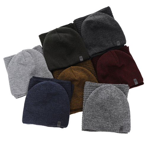 Winter Herren Set: Mütze und Schal grau Mores