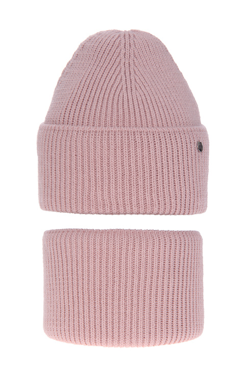 Winterset Mädchen: Mütze und Schlauchschal Rosa Korsyka