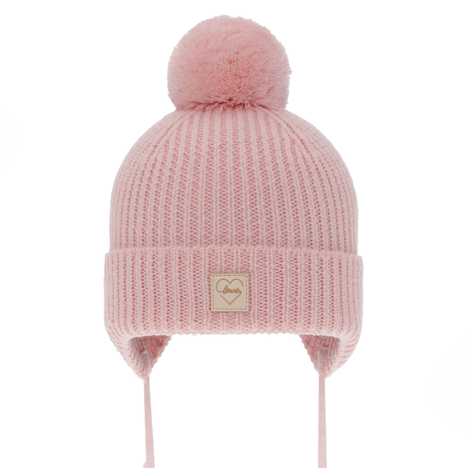 Wintermütze für Mädchen aus 100% extrafeiner Merinowolle, gefüttert mit Wollfleece in Rosa Havana