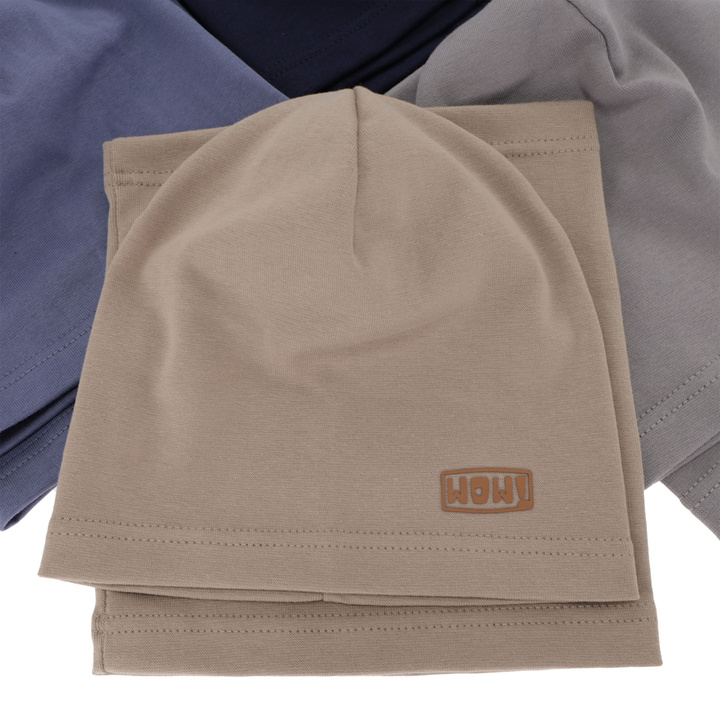Herbst und Frühlingsset Jungen: Mütze und Schlauchschal Beige Frizer