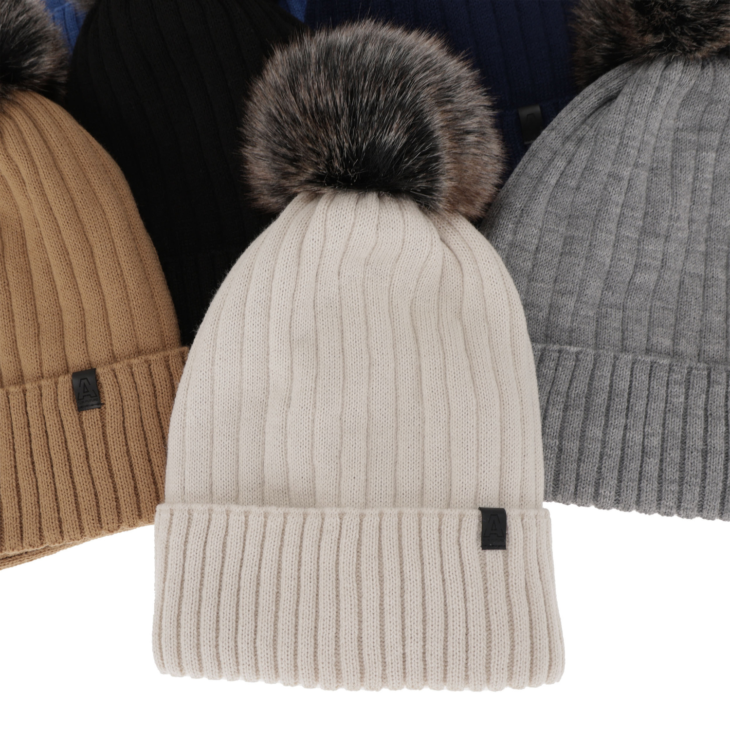 Winterset für Jungen: Mütze und Schlauchsch mit Bommel in Camel Relax