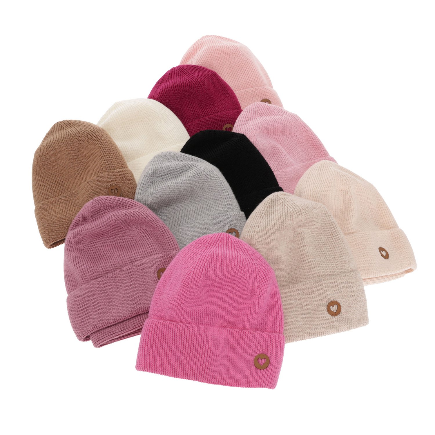 Herbst und Frühlingsset Mädchen: Mütze und Schlauchschal 100% extrafeine Merinowolle Rosa Brook