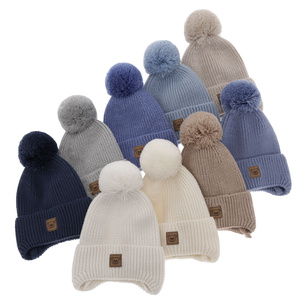 Wintermütze Jungen 100% extrafeine Merinowolle, gefüttert mit Wollfleece Cremefarben Tofik