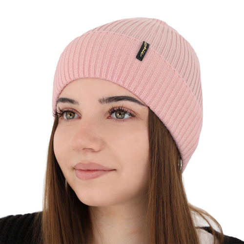 Wintermütze Damen, rosa, 100% Merinowolle, Megan