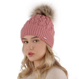 Wintermütze Damen mit Bommel Rosa Deva