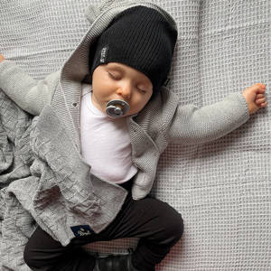 Herbst/ Frühjahrsset für Kinder: Mütze und Schlauchschal, mit Baumwolle, khaki Tunis