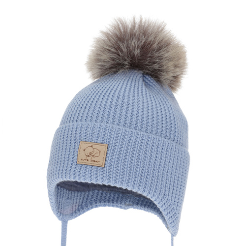 Wintermütze Jungen, blau, 100% Merinowolle, Jergen