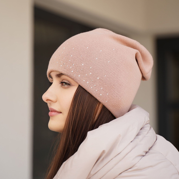 Wintermütze Damen aus Merinowolle in Grau Minerwa
