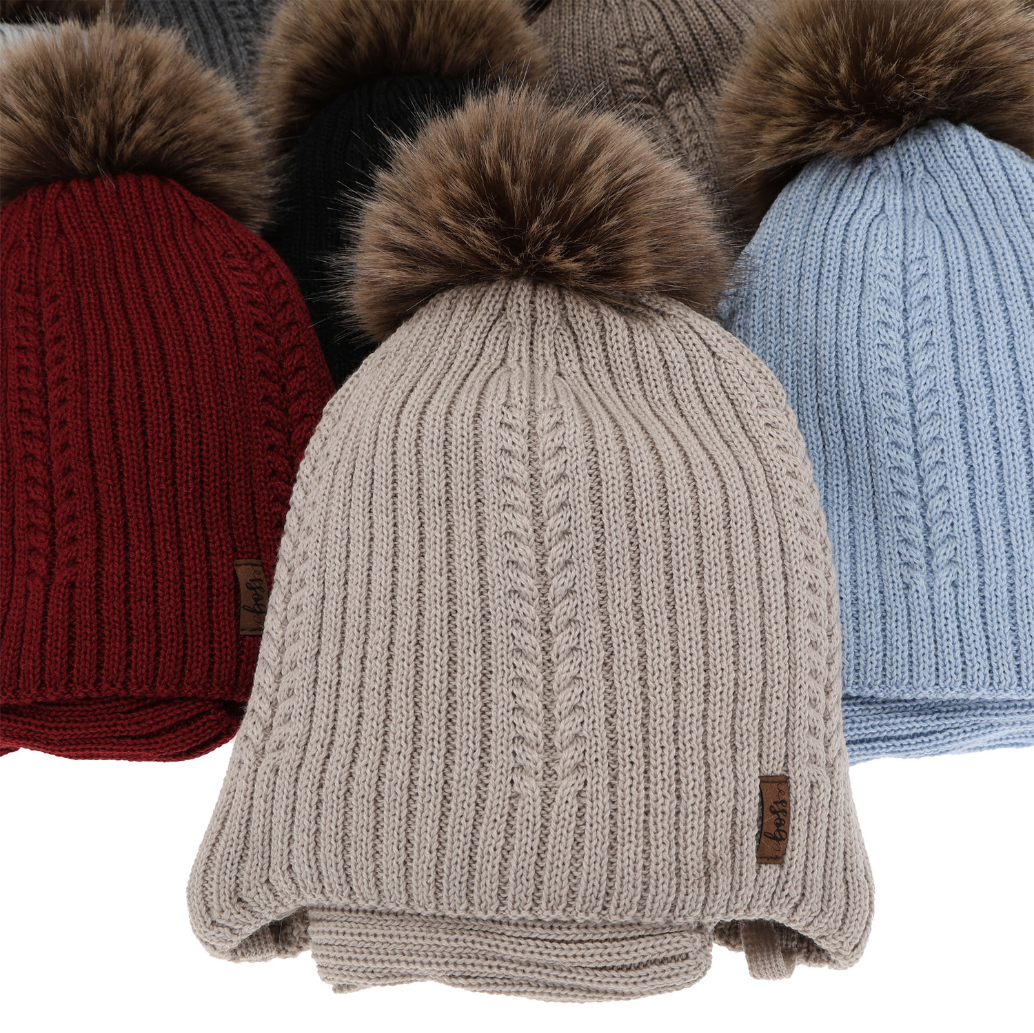 Mütze und Halswärmer für Jungen, Winter-Set, dunkelblau, mit Merinowolle, zum Binden Zongo