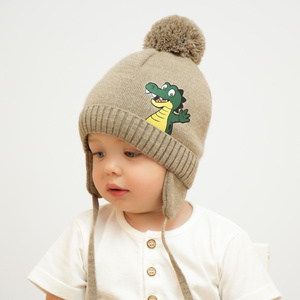 Winterset Jungen: Mütze und Schlauchschal mit Bommel Navy Blau Damir