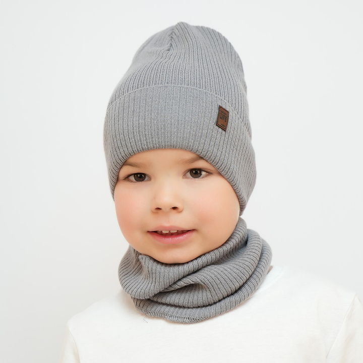 Herbst und Frühlingsset Jungen: Mütze und Schlauchschal Grün Dragon